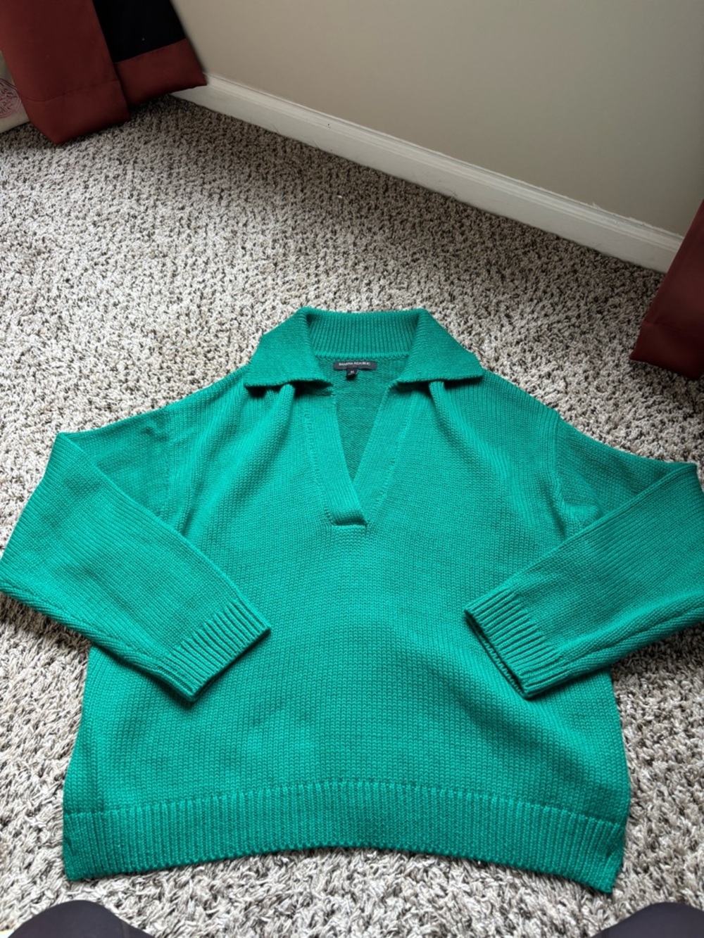 Banana Republic Teal Green V-Neck Polo Sweater - Women
